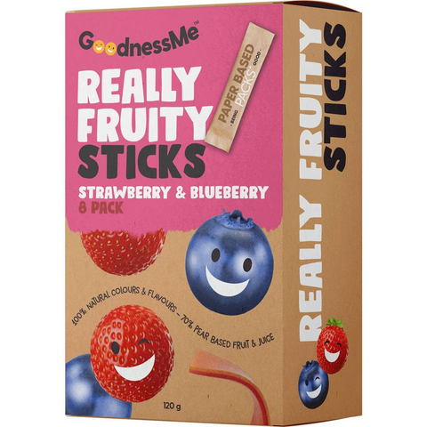 Goodness Me Really Fruity Sticks Strawberry & Blueberry 8 Pack