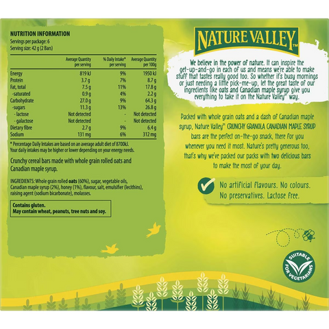 Nature Valley Crunchy Canadian Maple Syrup Granola Bars 6 Pack