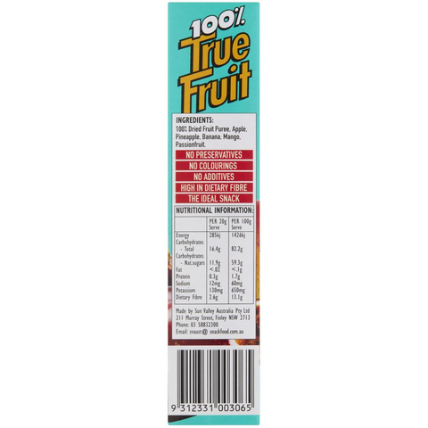 True Fruit 100% Tropical Fruit Bars 6 Pack