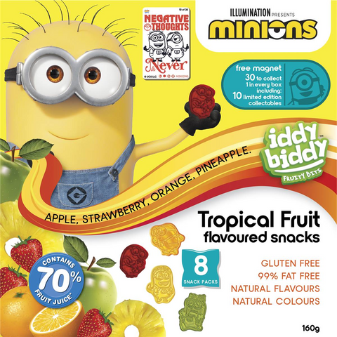 Iddy Biddy Fruit Snacks Tropical 20g X8 Pack