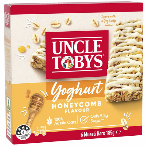 Uncle Tobys Muesli Bars Yoghurt & Honeycomb 185g