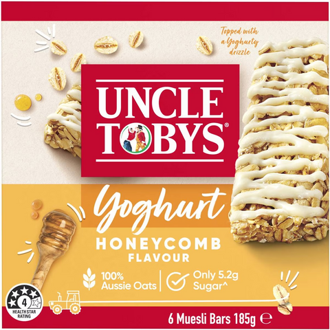 Uncle Tobys Muesli Bars Yoghurt & Honeycomb 185g