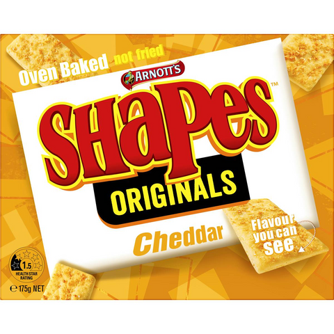 Arnott's Shapes Cheddar Cracker Biscuits 175g