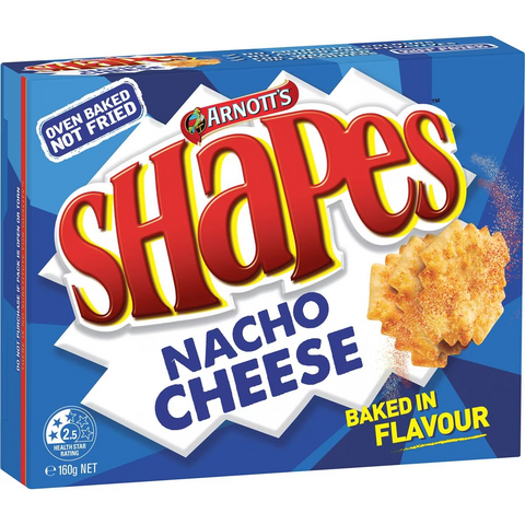 Arnott's Shapes Nacho Cheese Cracker Biscuits 160g