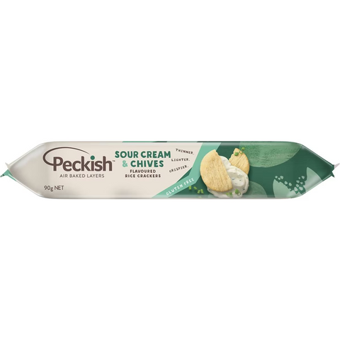 Peckish Rice Crackers Sour Cream & Chives 90g