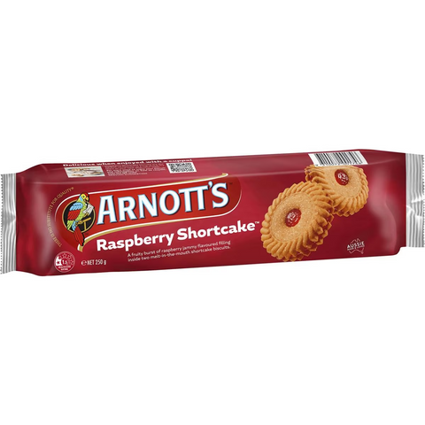 Arnott's Raspberry Shortcake Biscuits 250g