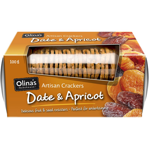 Olina's Bakehouse Artisan Cracker Biscuits Date & Apricot 100g