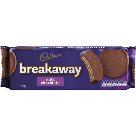 Cadbury Breakaway Milk Chocolate Biscuits 180g