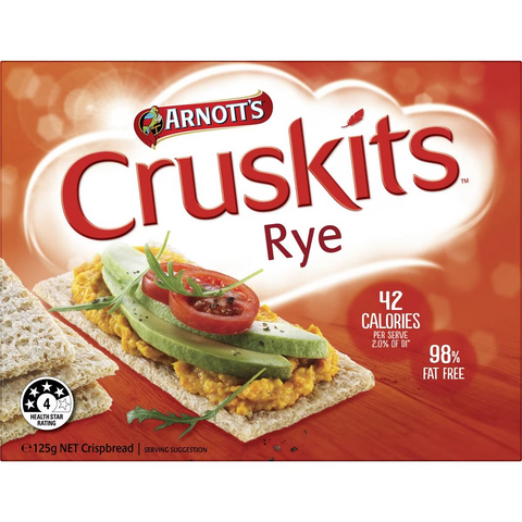 Arnott's Cruskits Rye Crispbreads 125g