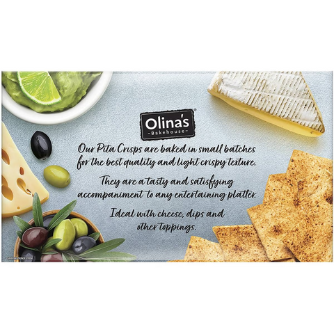 Olina's Bakehouse Pita Crisps Olive Oil & Sea Salt 100g