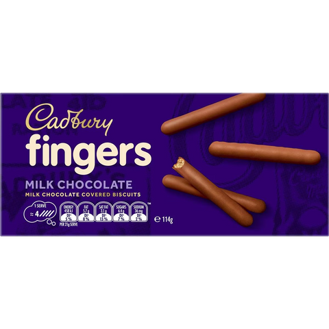 Cadbury Fingers Milk Chocolate Biscuits 114g