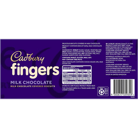 Cadbury Fingers Milk Chocolate Biscuits 114g