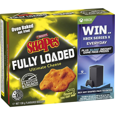 Arnott's Shapes Fully Loaded Ulitmate Cheese Cracker Biscuits 130g