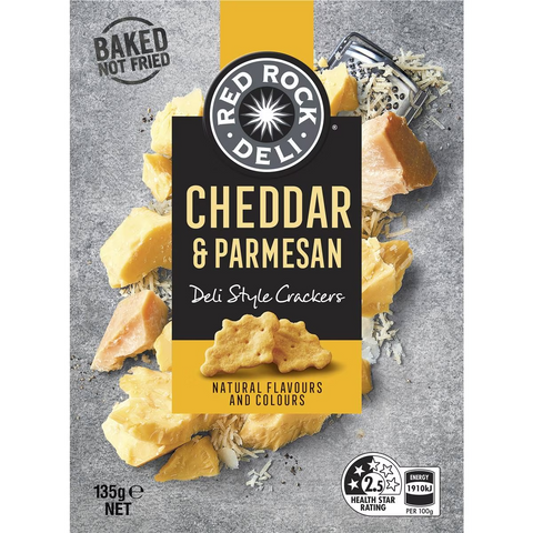 Red Rock Deli Deli Style Crackers Cheddar & Parmesan 135g