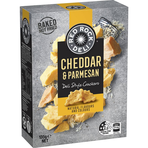 Red Rock Deli Deli Style Crackers Cheddar & Parmesan 135g