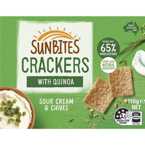 Sunbites Crackers With Quinoa Sour Cream & Chives 110g