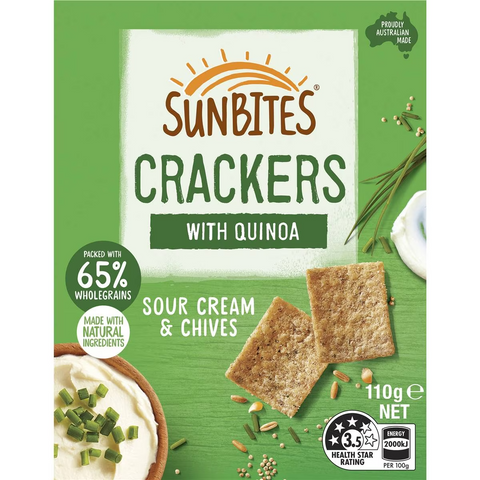 Sunbites Crackers With Quinoa Sour Cream & Chives 110g