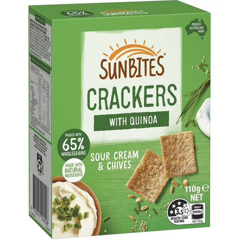 Sunbites Crackers With Quinoa Sour Cream & Chives 110g