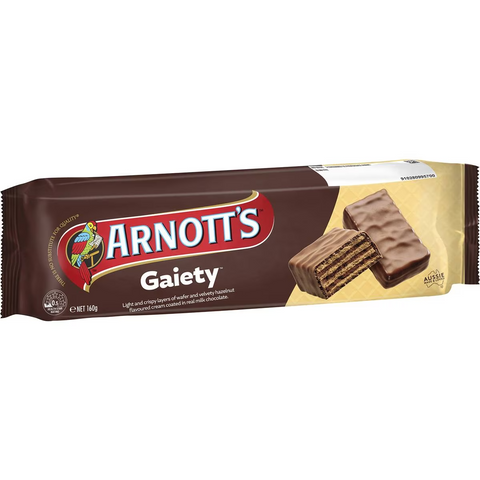 Arnott's Gaiety Chocolate Wafer Biscuits 160g