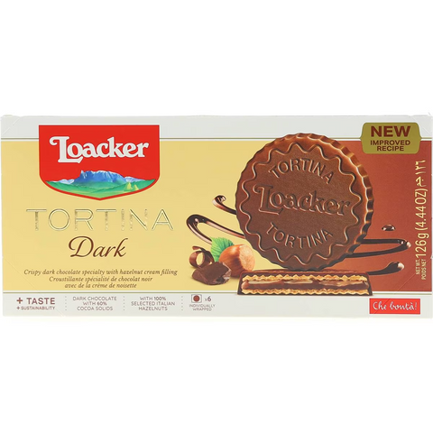 Loacker Wafers Dark Chocolate Tortina 126g