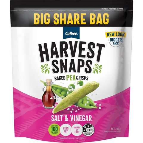 Calbee Harvest Snaps Salt & Vinegar 230g