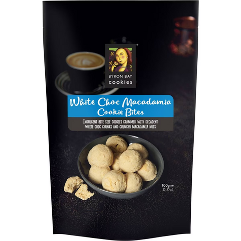 Byron Bay Cookies White Choc Macadamia Cookie Bites 100g