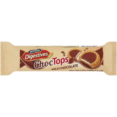 Mcvitie's Digestives Choc Tops Milk Chocolate 100g