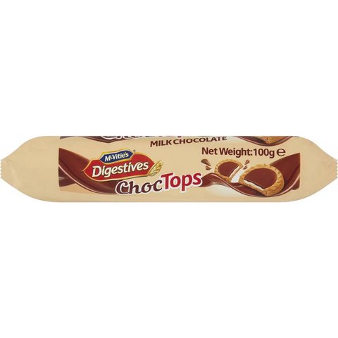 Mcvitie's Digestives Choc Tops Milk Chocolate 100g