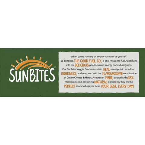 Sunbites Veggie Crackers Cream Cheese & Herbs 110g