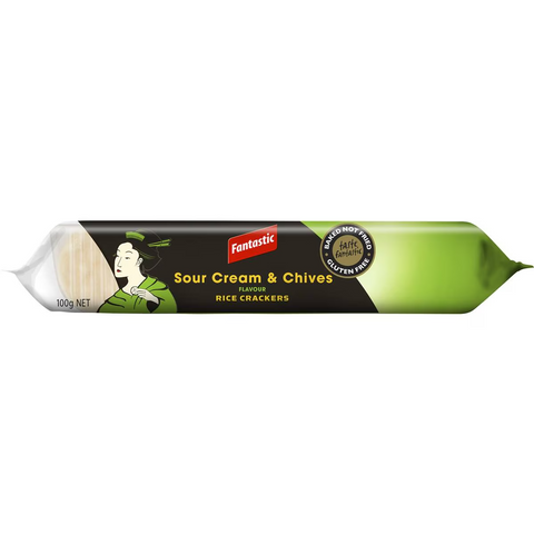 Fantastic Rice Crackers Sour Cream & Chives Flavour 100g