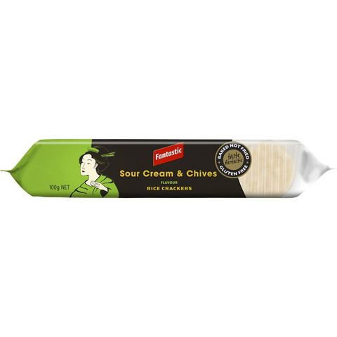 Fantastic Rice Crackers Sour Cream & Chives Flavour 100g