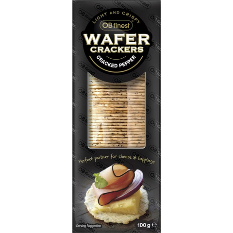 Ob Finest Wafer Crackers Black Pepper 100g