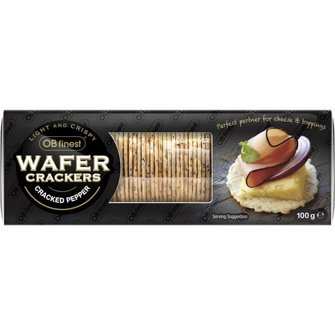 Ob Finest Wafer Crackers Black Pepper 100g