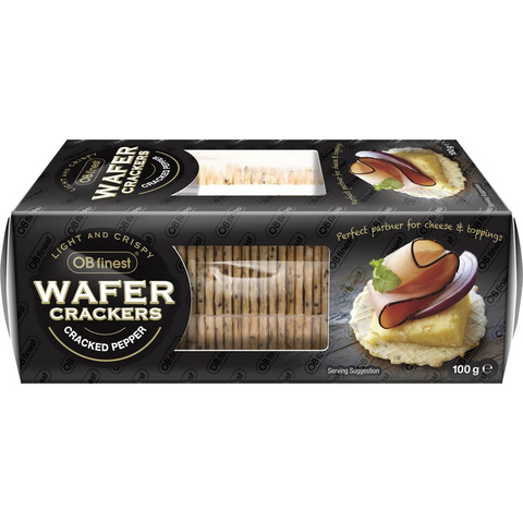 Ob Finest Wafer Crackers Black Pepper 100g