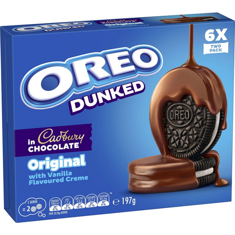 Oreo Dunked Original Cookies 6 Pack 197g