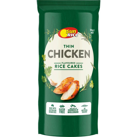 Sunrice Thin Chicken Flavoured Rice Cakes 160g