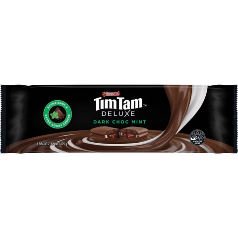 Arnott's Tim Tam Deluxe Dark Choc Mint Chocolate Biscuits 175g