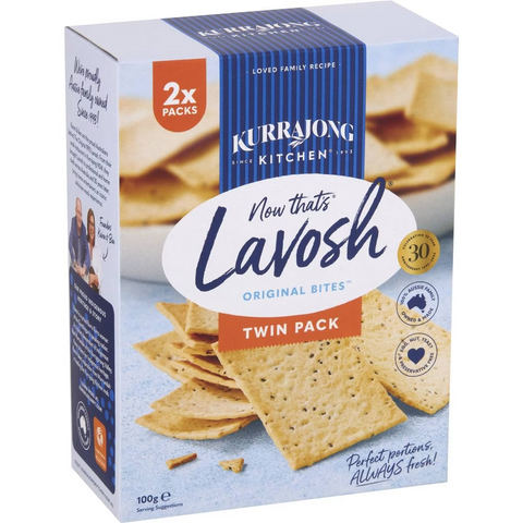 Kurrajong Kitchen Lavosh Snack Twin Pack 2 Pack 100g