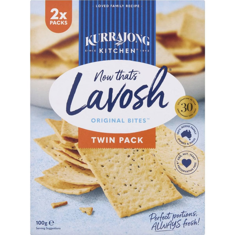 Kurrajong Kitchen Lavosh Snack Twin Pack 2 Pack 100g