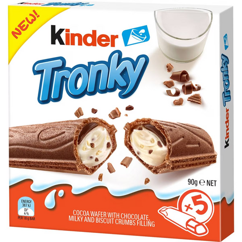 Kinder Tronky Creamy Chocolate Wafer Biscuit Multipack 5 Pack