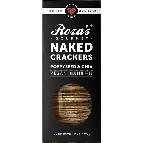 Roza's Roza's Gourmet Naked Crackers Poppyseed & Chia 120g