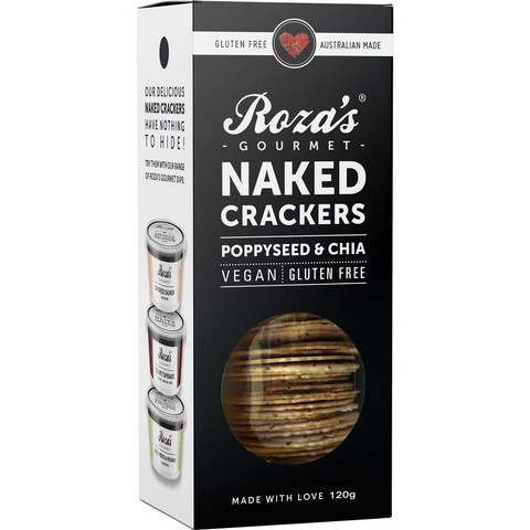 Roza's Roza's Gourmet Naked Crackers Poppyseed & Chia 120g