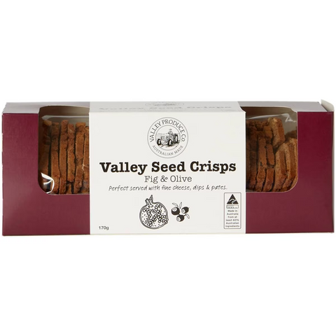 Valley Produce Company Seed Crisps Fig & Olive 170g