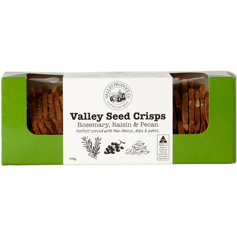 Valley Produce Company Seed Crisps Rosemary Raisin & Pecan 170g