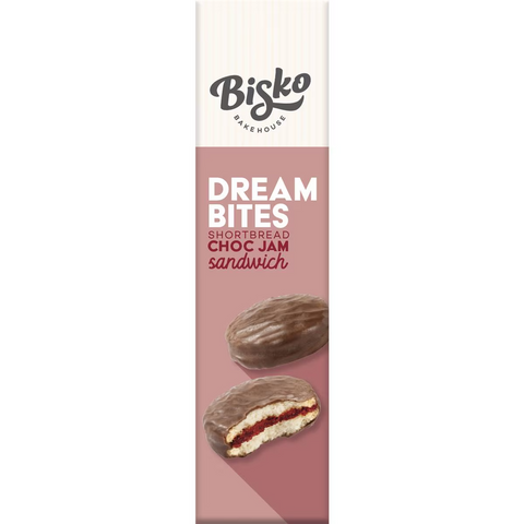 Bisko Bakehouse Dream Bites Shortbread Choc Jam Sandwich 150g