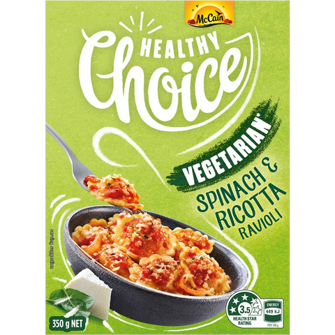 Mccain Spinach & Ricotta Ravioli Healthy Choice Frozen Meal 350g