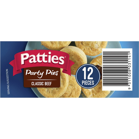 Patties Party Pies Frozen 12 Pack