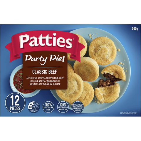 Patties Party Pies Frozen 12 Pack