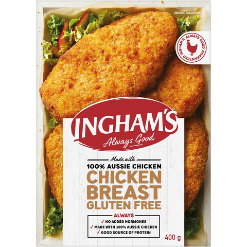 Ingham's Chicken Breast Schnitzel Gluten Free 400g