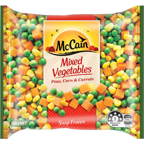 Mccain Mixed Vegetables Peas Corn & Carrot 500g